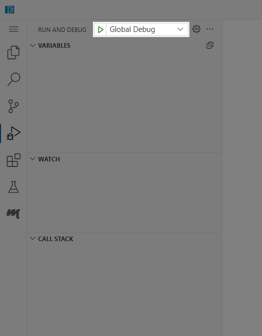 Кнопка запуска отладки